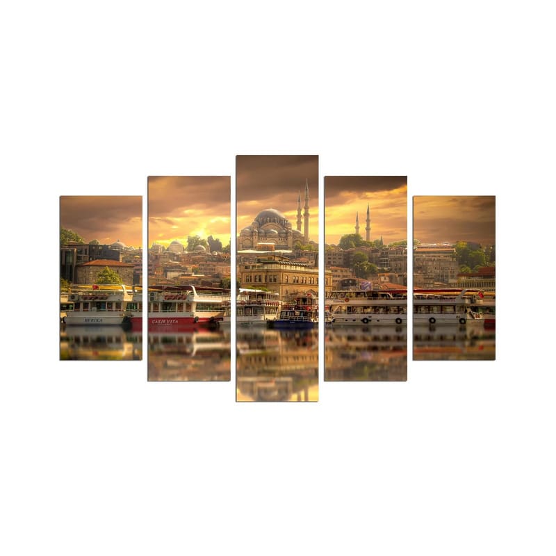 Dekorativ MDF-målning 5-Delar 20x60 cm, Flerfärgad