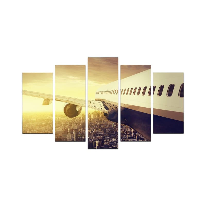 Dekorativ MDF-målning 5-Delar 20x60 cm, Flerfärgad