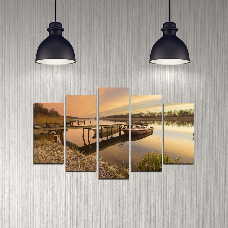 Dekorativ MDF-målning 5-Delar 20x60 cm - Flerfärgad - Inredning - Tavlor & konst - Canvastavlor