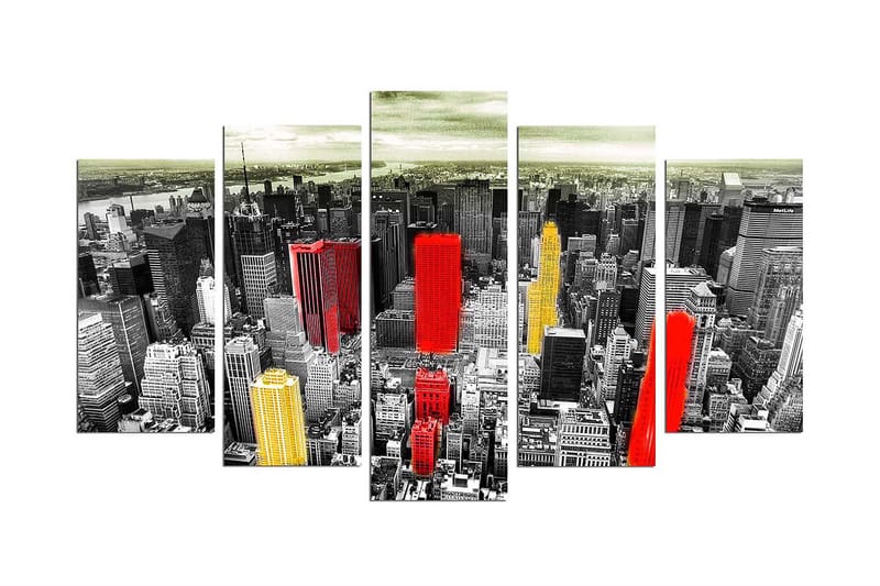 Dekorativ MDF-målning 5-Delar 20x60 cm, Flerfärgad