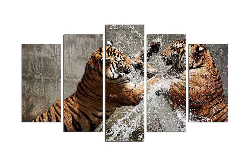 Dekorativ MDF-målning 5-Delar 20x60 cm, Flerfärgad