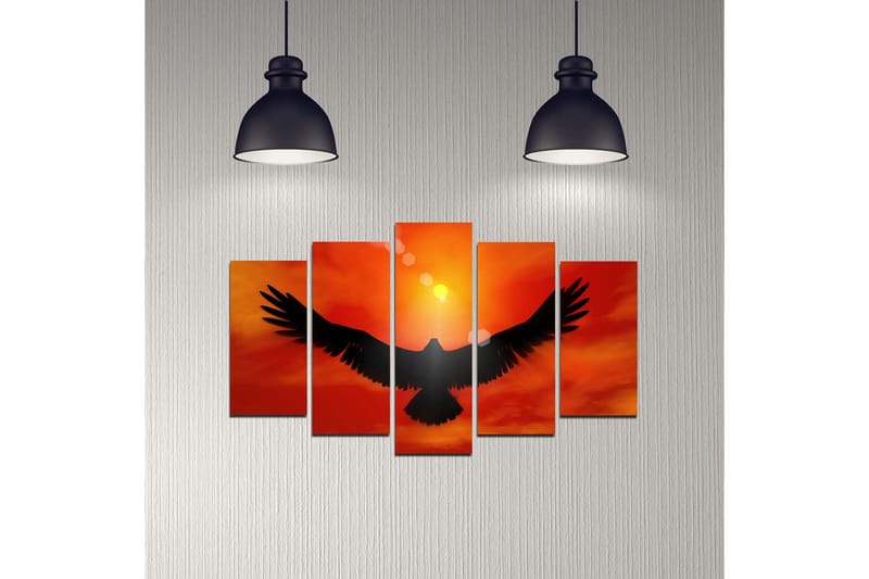 Dekorativ MDF-målning 5-Delar 20x60 cm - Flerfärgad - Inredning - Tavlor & konst - Canvastavlor