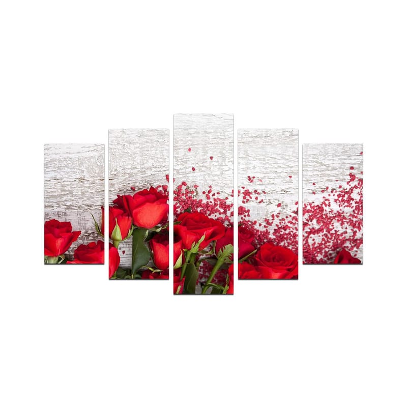 Dekorativ MDF-målning 5-Delar 20x60 cm, Flerfärgad