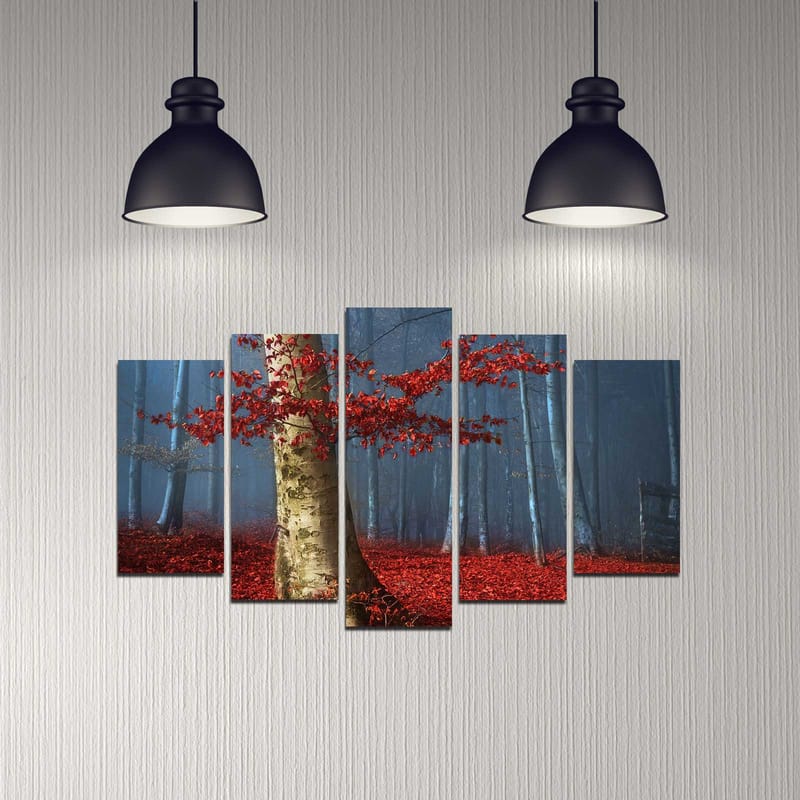 Dekorativ MDF-målning 5-Delar 20x60 cm - Flerfärgad - Inredning - Tavlor & konst - Canvastavlor