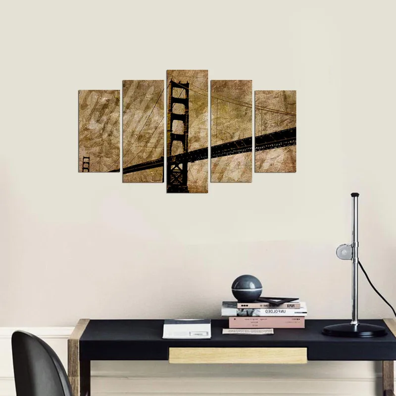 Dekorativ MDF-målning 5-Delar 20x60 cm - Flerfärgad - Inredning - Tavlor & konst - Canvastavlor