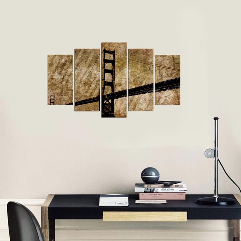 Dekorativ MDF-målning 5-Delar 20x60 cm - Flerfärgad - Inredning - Tavlor & konst - Canvastavlor