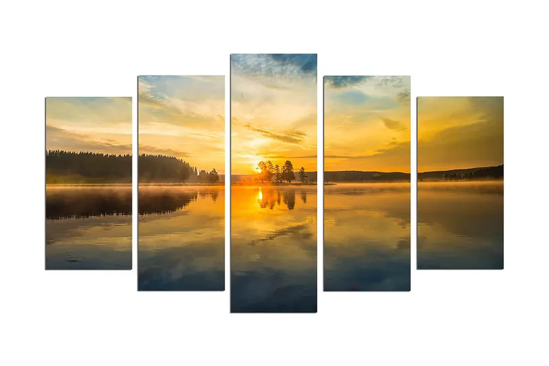 Dekorativ MDF-målning 5-Delar 20x60 cm - Flerfärgad - Inredning - Tavlor & konst - Canvastavlor