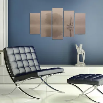 Dekorativ MDF-målning 5-Delar 20x60 cm - Flerfärgad - Inredning - Tavlor & konst - Canvastavlor
