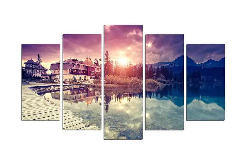 Dekorativ MDF-målning 5-Delar 20x60 cm, Flerfärgad