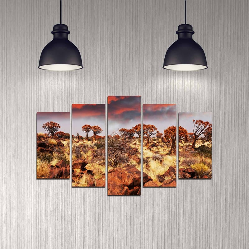 Dekorativ MDF-målning 5-Delar 20x60 cm - Flerfärgad - Inredning - Tavlor & konst - Canvastavlor