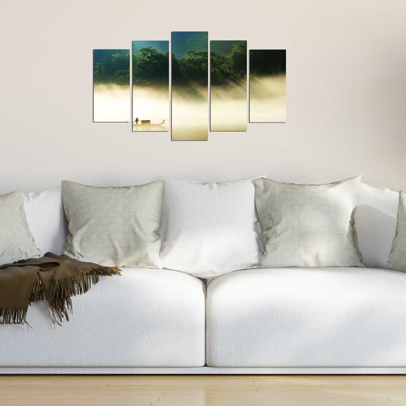 Dekorativ MDF-målning 5-Delar 20x60 cm - Flerfärgad - Inredning - Tavlor & konst - Canvastavlor