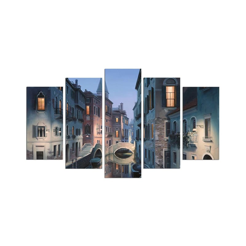 Dekorativ MDF-målning 5-Delar 20x60 cm, Flerfärgad