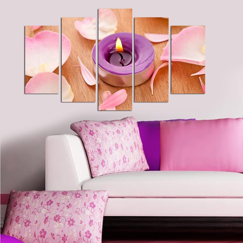 Dekorativ MDF-målning 5-Delar 20x60 cm - Flerfärgad - Inredning - Tavlor & konst - Canvastavlor