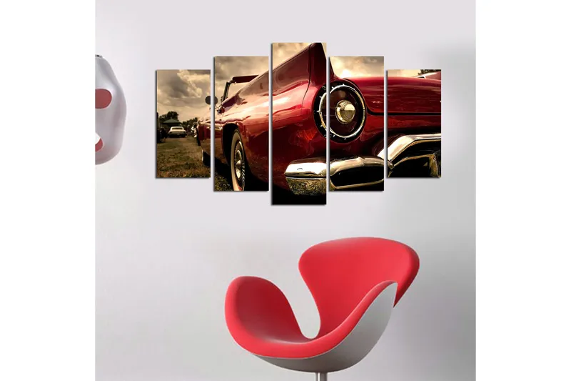 Dekorativ MDF-målning 5-Delar 20x60 cm - Flerfärgad - Inredning - Tavlor & konst - Canvastavlor