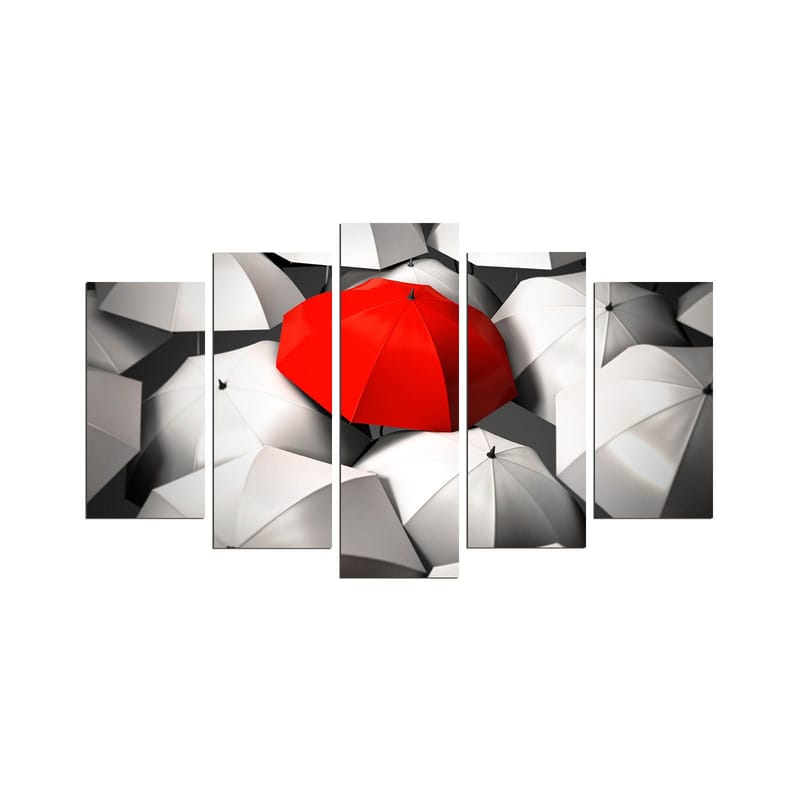 Dekorativ MDF-målning 5-Delar 20x60 cm, Flerfärgad