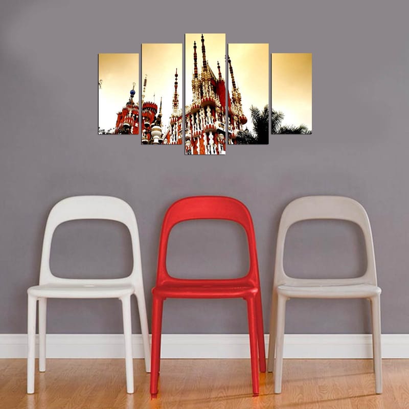 Dekorativ MDF-målning 5-Delar 20x60 cm - Flerfärgad - Inredning - Tavlor & konst - Canvastavlor