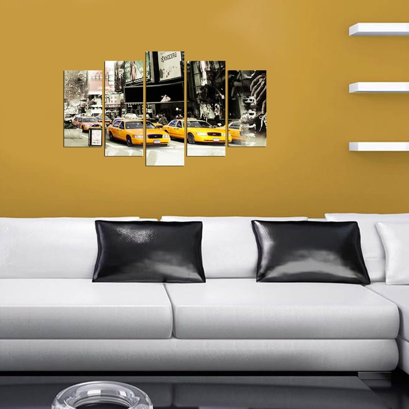 Dekorativ MDF-målning 5-Delar 20x60 cm - Flerfärgad - Inredning - Tavlor & konst - Canvastavlor