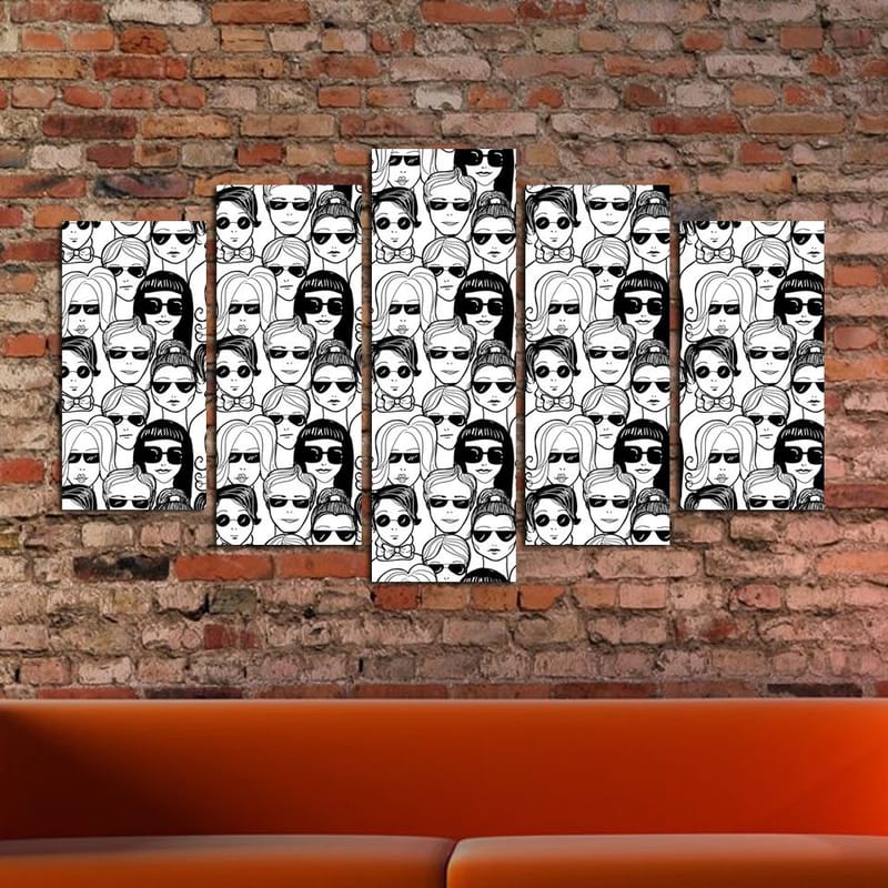 Dekorativ MDF-målning 5-Delar 20x60 cm - Flerfärgad - Inredning - Tavlor & konst - Canvastavlor