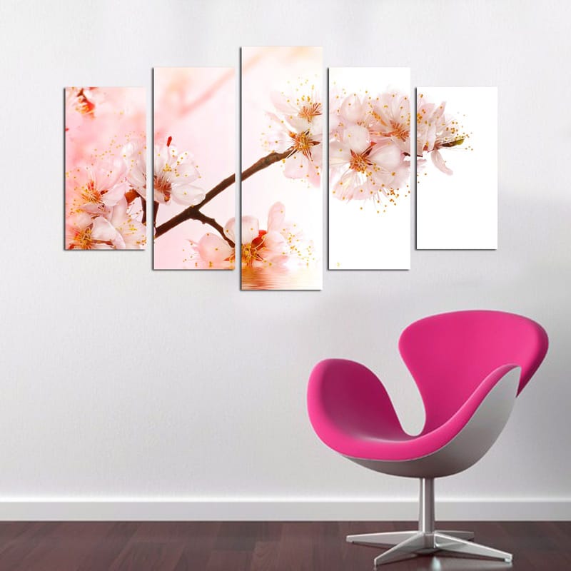 Dekorativ MDF-målning 5-Delar 20x60 cm - Flerfärgad - Inredning - Tavlor & konst - Canvastavlor