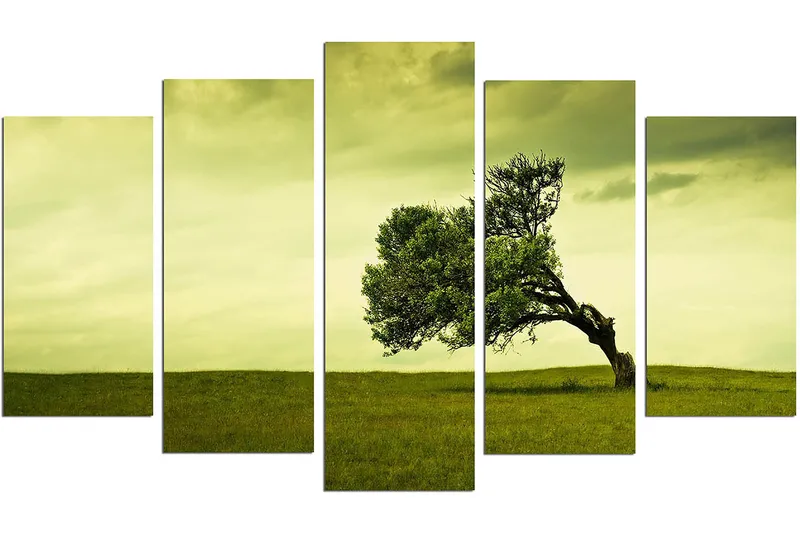 Dekorativ MDF-målning 5-Delar 20x60 cm - Flerfärgad - Inredning - Tavlor & konst - Canvastavlor
