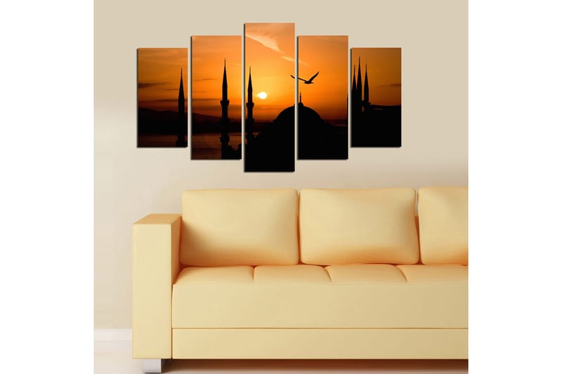 Dekorativ MDF-målning 5-Delar 20x60 cm - Flerfärgad - Inredning - Tavlor & konst - Canvastavlor