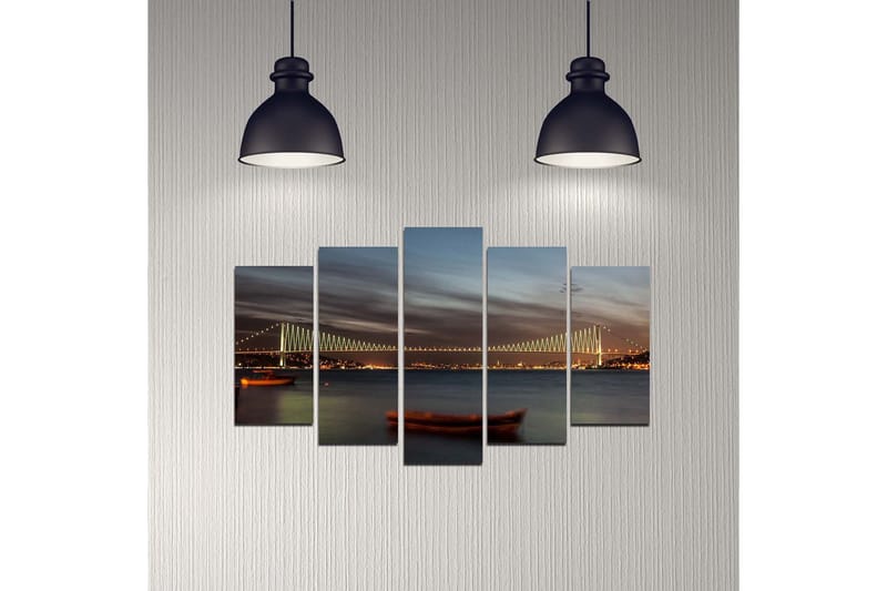 Dekorativ MDF-målning 5-Delar 20x60 cm - Flerfärgad - Inredning - Tavlor & konst - Canvastavlor