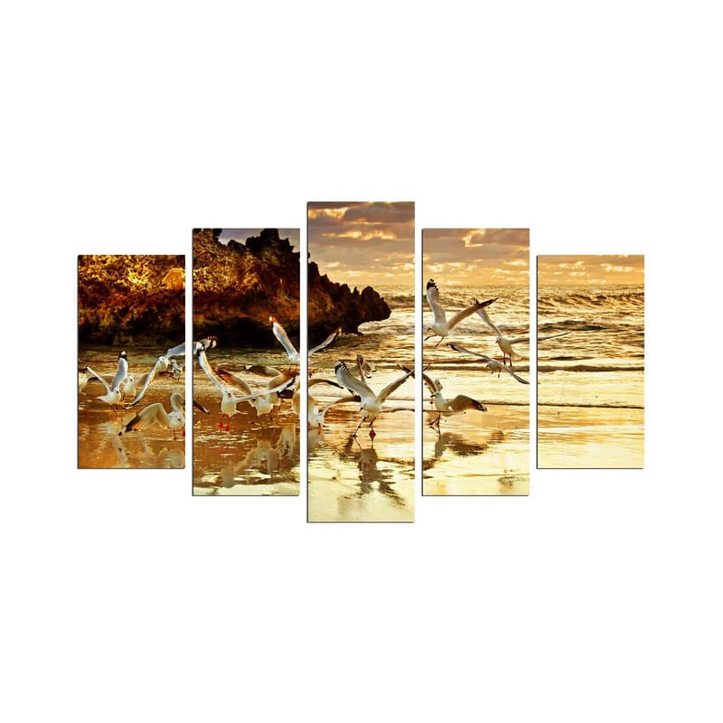 Dekorativ MDF-målning 5-Delar 20x60 cm, Flerfärgad