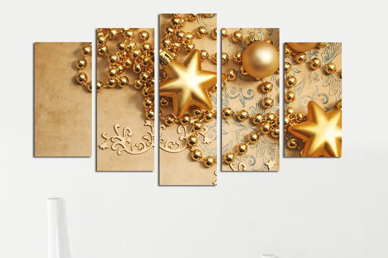 Dekorativ MDF-målning 5-Delar 20x60 cm - Flerfärgad - Inredning - Tavlor & konst - Canvastavlor