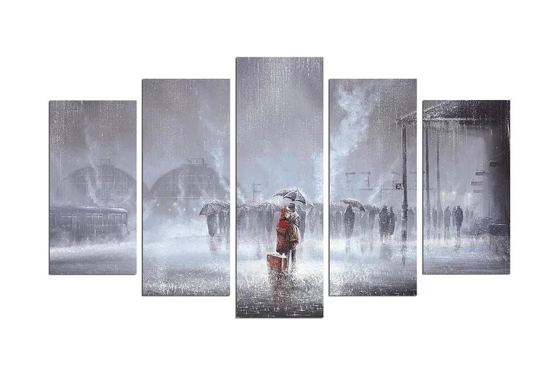 Dekorativ MDF-målning 5-Delar 20x60 cm, Flerfärgad