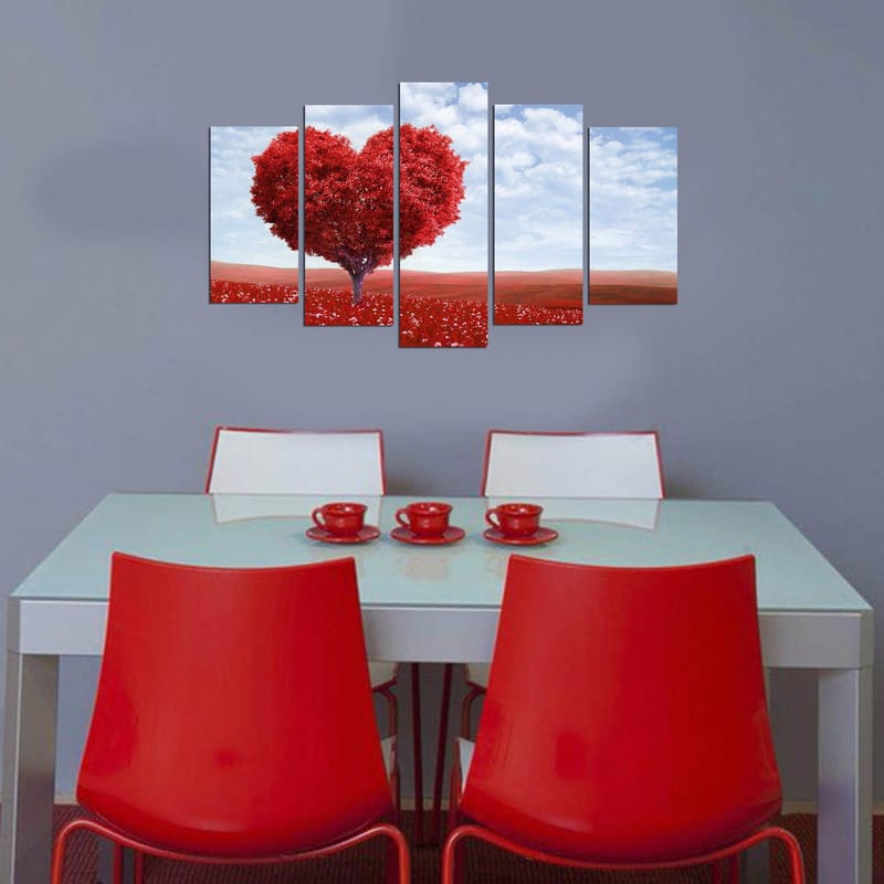 Dekorativ MDF-målning 5-Delar 20x60 cm - Flerfärgad - Inredning - Tavlor & konst - Canvastavlor