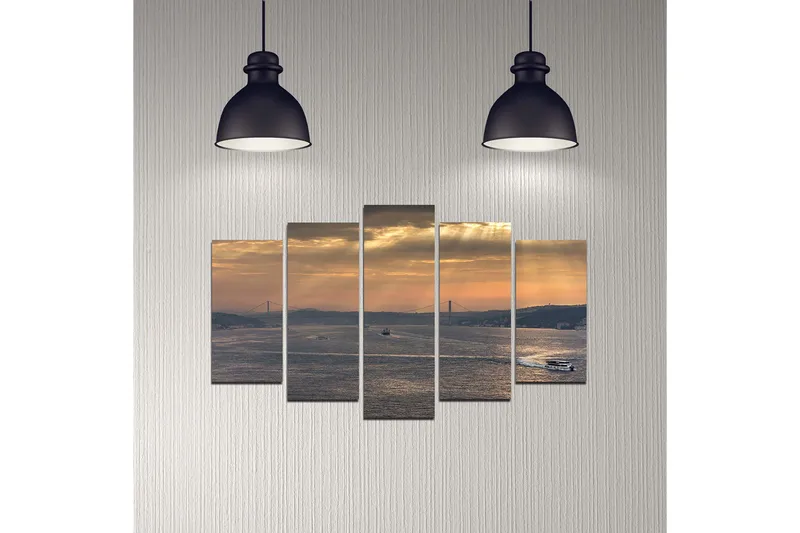 Dekorativ MDF-målning 5-Delar 20x60 cm - Flerfärgad - Inredning - Tavlor & konst - Canvastavlor