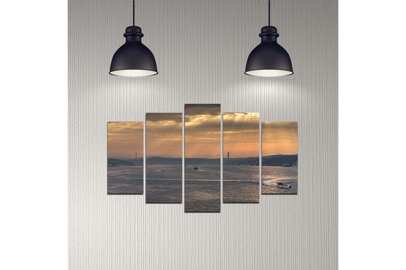 Dekorativ MDF-målning 5-Delar 20x60 cm - Flerfärgad - Inredning - Tavlor & konst - Canvastavlor