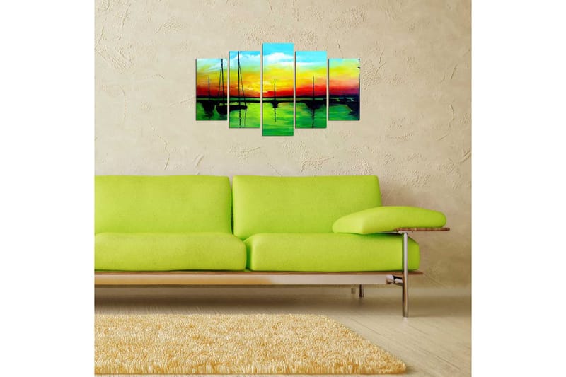 Dekorativ MDF-målning 5-Delar 20x60 cm - Flerfärgad - Inredning - Tavlor & konst - Canvastavlor