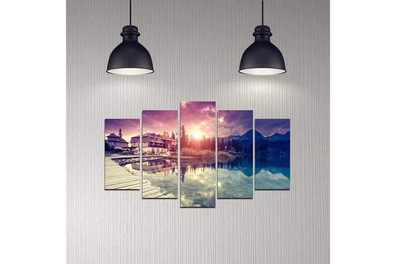 Dekorativ MDF-målning 5-Delar 20x60 cm - Flerfärgad - Inredning - Tavlor & konst - Canvastavlor