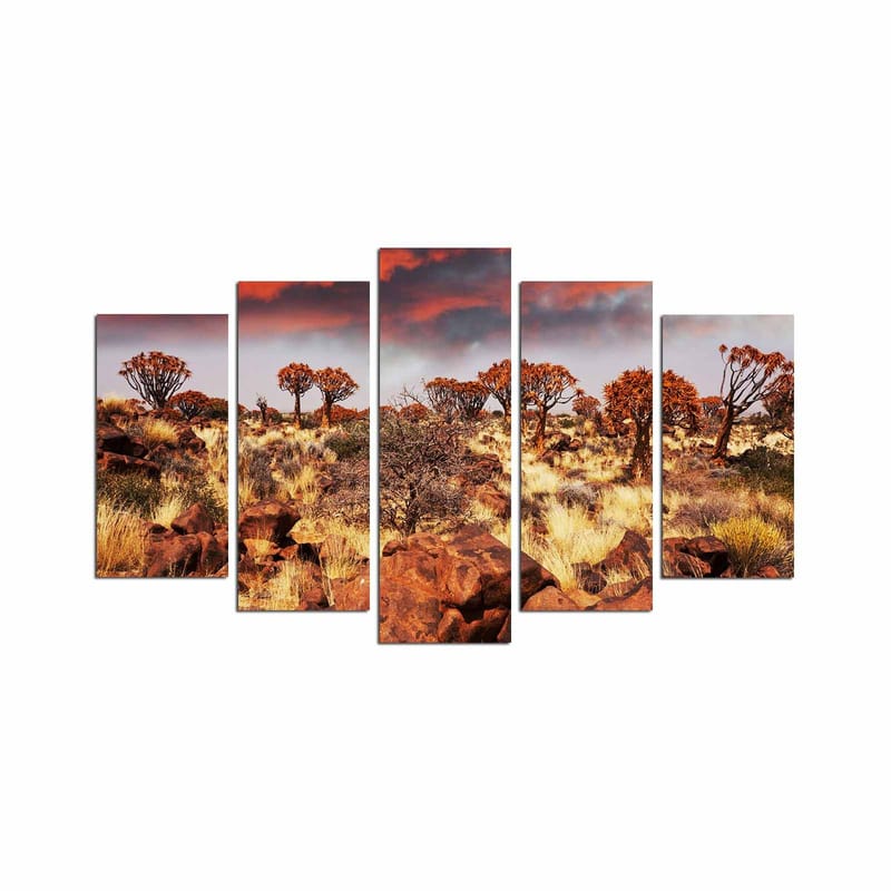 Dekorativ MDF-målning 5-Delar 20x60 cm, Flerfärgad