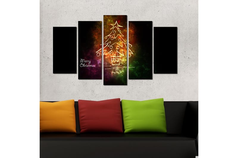 Dekorativ MDF-målning 5-Delar 20x60 cm - Flerfärgad - Inredning - Tavlor & konst - Canvastavlor