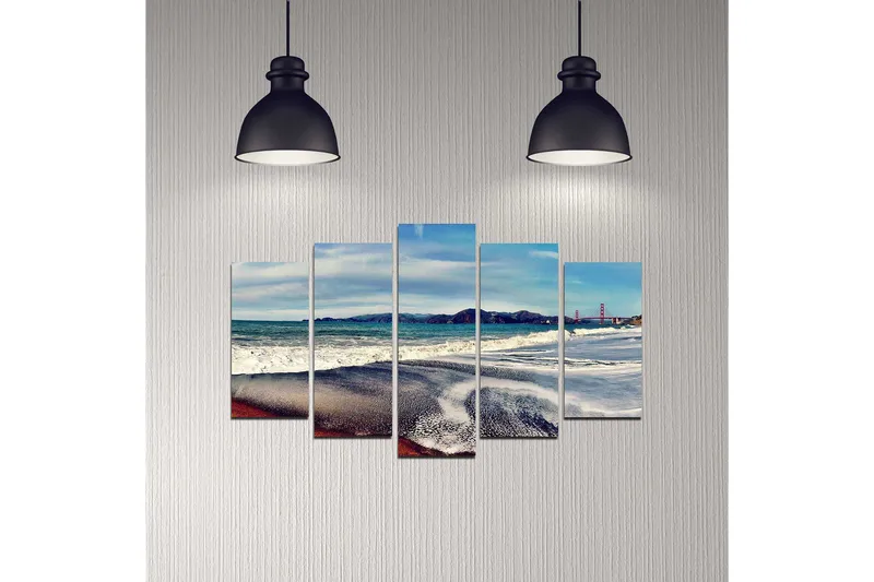 Dekorativ MDF-målning 5-Delar 20x60 cm - Flerfärgad - Inredning - Tavlor & konst - Canvastavlor