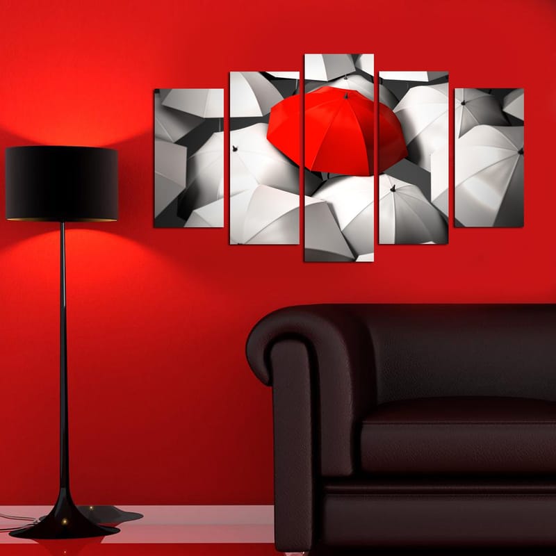 Dekorativ MDF-målning 5-Delar 20x60 cm - Flerfärgad - Inredning - Tavlor & konst - Canvastavlor