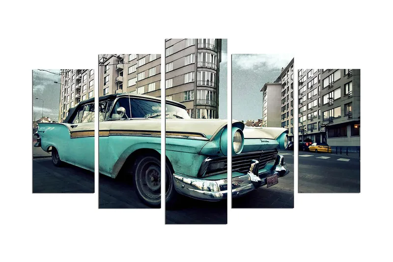 Dekorativ MDF-målning 5-Delar 20x60 cm, Flerfärgad