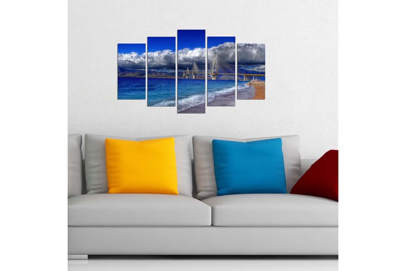 Dekorativ MDF-målning 5-Delar 20x60 cm - Flerfärgad - Inredning - Tavlor & konst - Canvastavlor