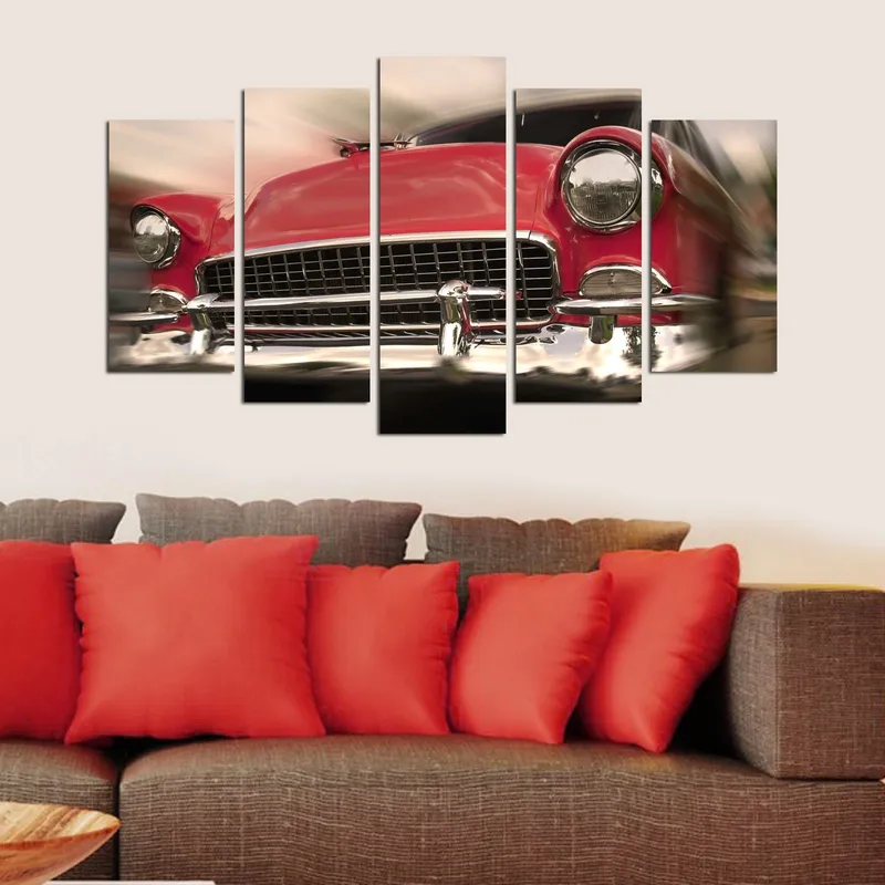 Dekorativ MDF-målning 5-Delar 20x60 cm - Flerfärgad - Inredning - Tavlor & konst - Canvastavlor