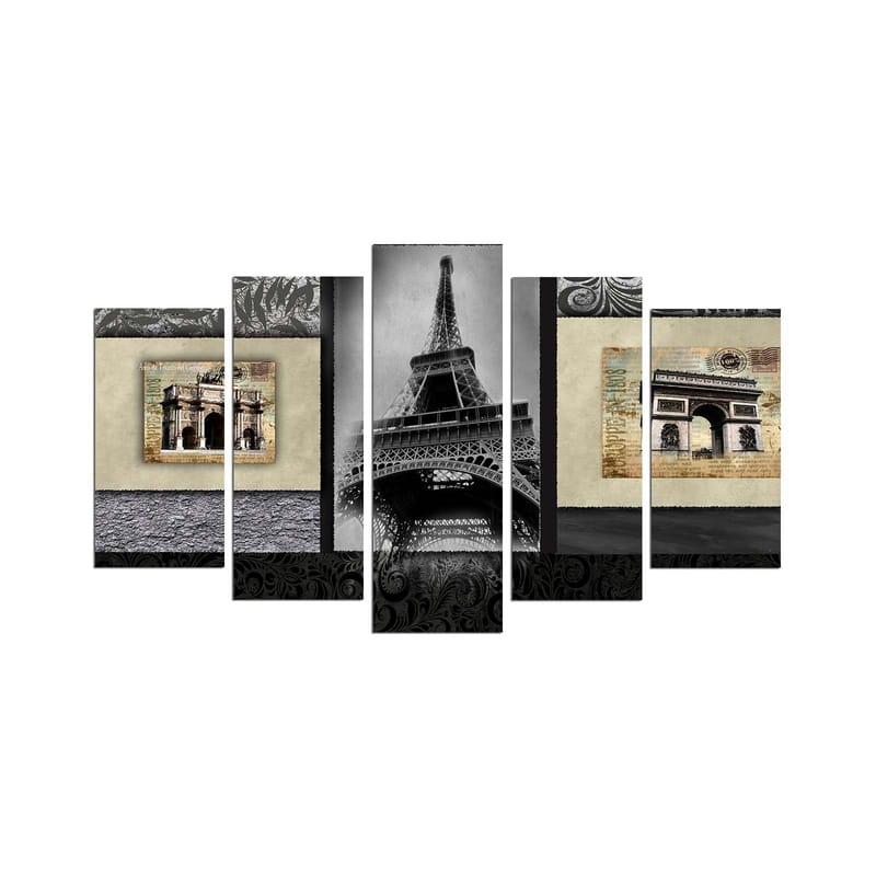 Dekorativ MDF-målning 5-Delar 20x60 cm, Flerfärgad