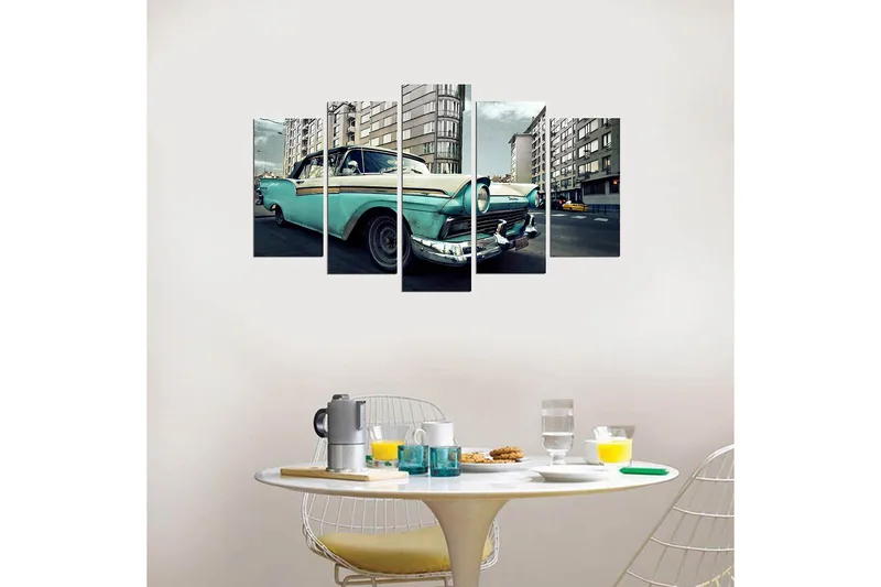 Dekorativ MDF-målning 5-Delar 20x60 cm - Flerfärgad - Inredning - Tavlor & konst - Canvastavlor