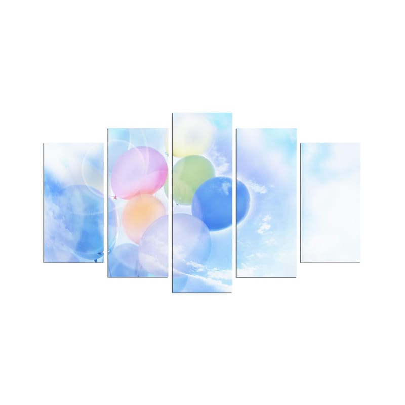 Dekorativ MDF-målning 5-Delar 20x60 cm, Flerfärgad