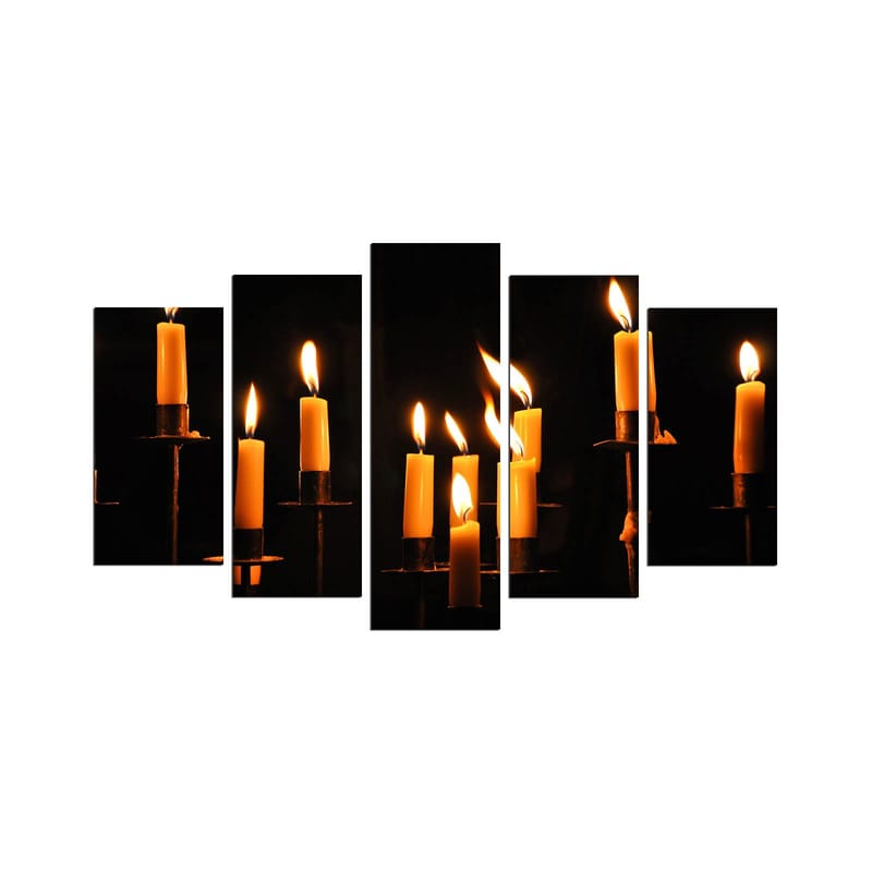 Dekorativ MDF-målning 5-Delar 20x60 cm, Flerfärgad