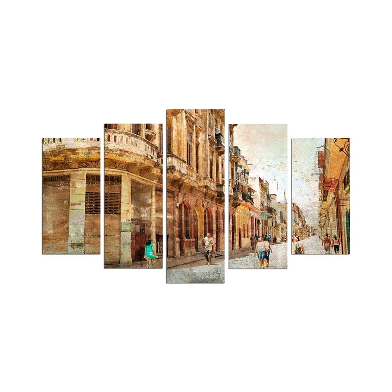 Dekorativ MDF-målning 5-Delar 20x60 cm, Flerfärgad