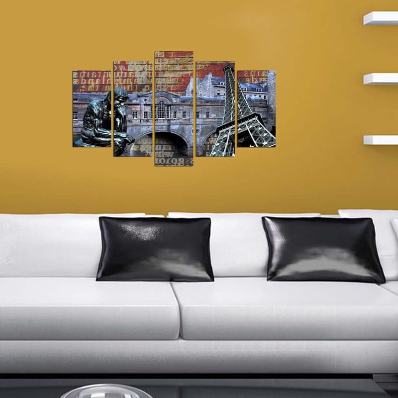 Dekorativ MDF-målning 5-Delar 20x60 cm - Flerfärgad - Inredning - Tavlor & konst - Canvastavlor