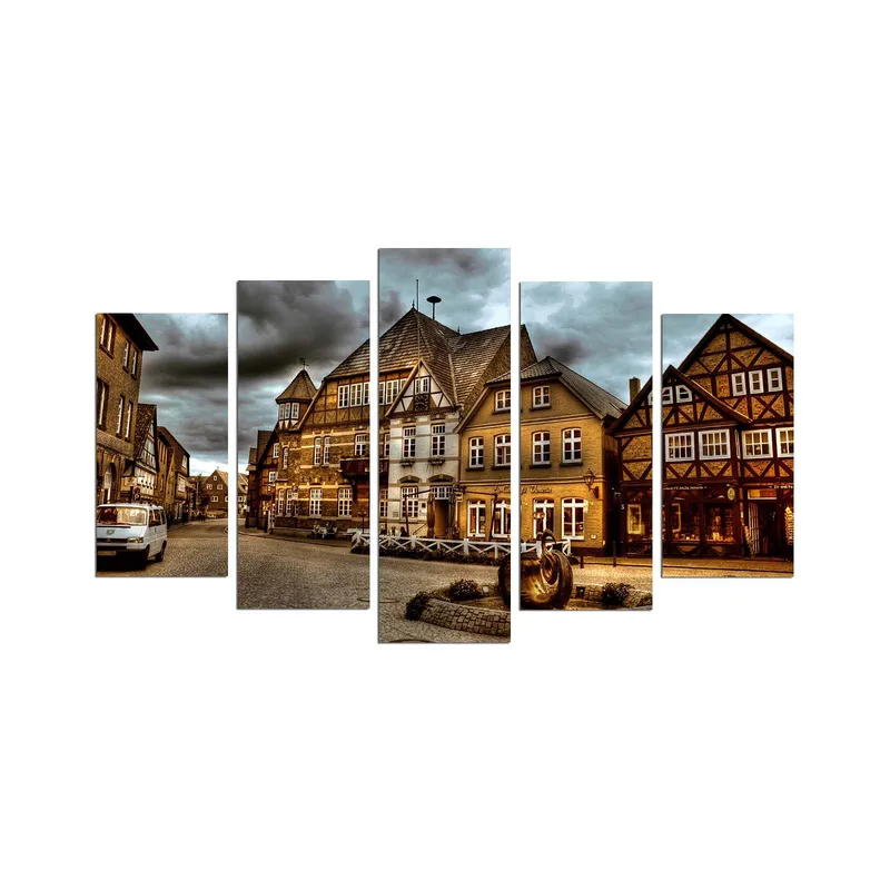 Dekorativ MDF-målning 5-Delar 20x60 cm, Flerfärgad