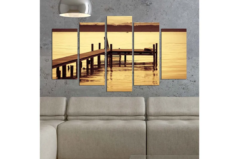 Dekorativ MDF-målning 5-Delar 20x60 cm - Flerfärgad - Inredning - Tavlor & konst - Canvastavlor