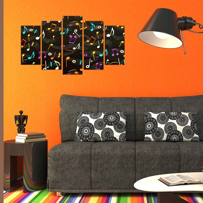 Dekorativ MDF-målning 5-Delar 20x60 cm - Flerfärgad - Inredning - Tavlor & konst - Canvastavlor